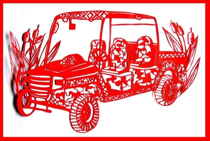 車型剪紙（益高電動(dòng)工程車）